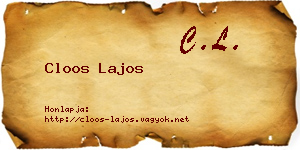 Cloos Lajos névjegykártya